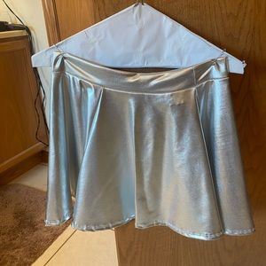 Metallic silver skirt